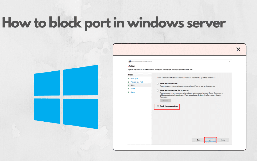 How to block port in windows server