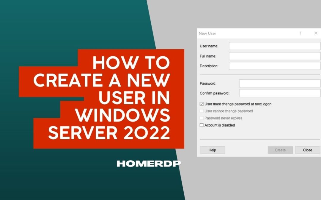 How to create a new user in windows server 2022