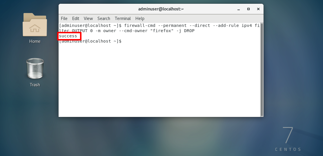 Add New Firewall Rule in CentOS7