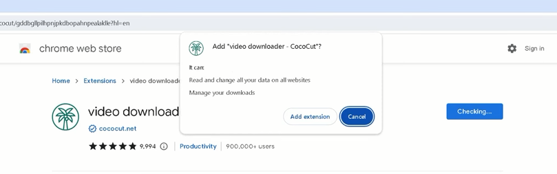 add to extension button.
