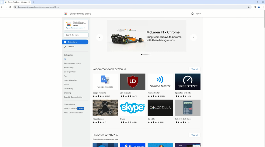 chrome web store.