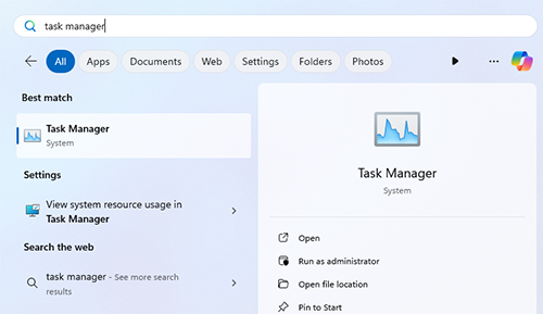 Task Manager via remote Desktop
