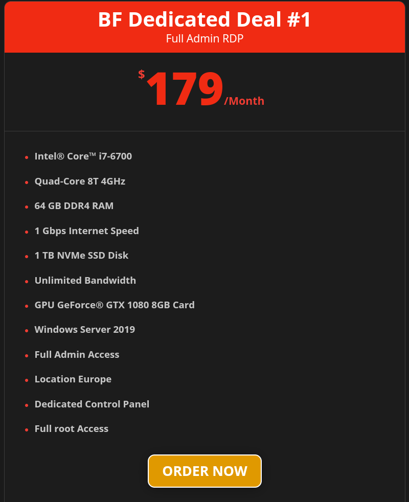 Black FRIDAY VPS/ DEDICATED