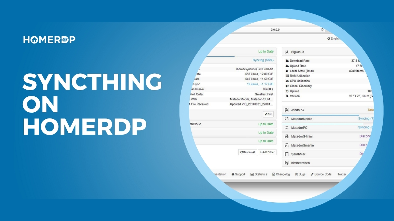 Syncthing on HOMERDP